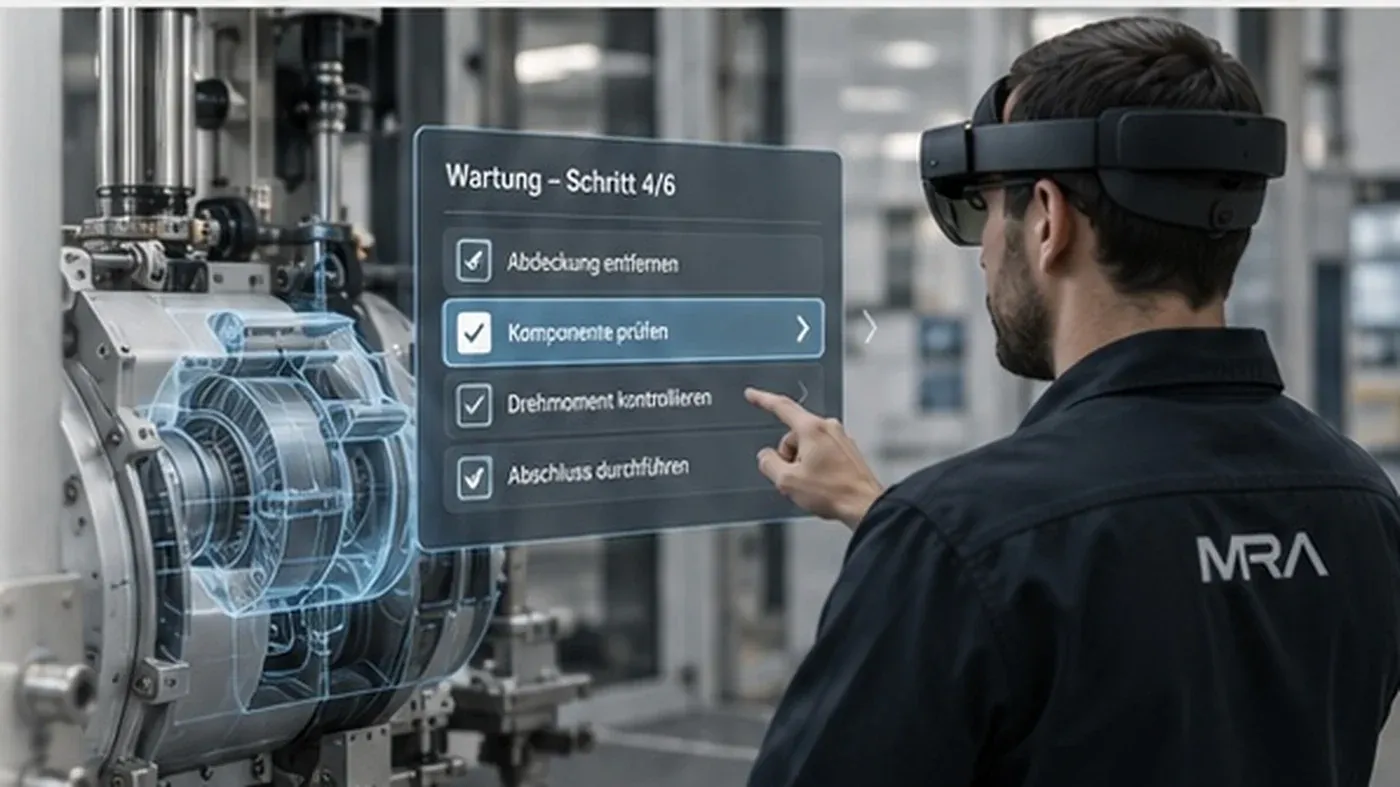 Mixed-Reality-Anwendung bei der Wartung einer Industrieanlage